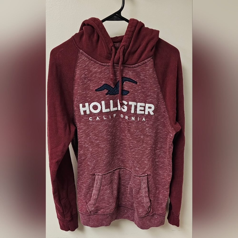 Hollister Men's Maroon Hoodie